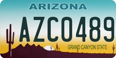 AZ license plate AZC0489