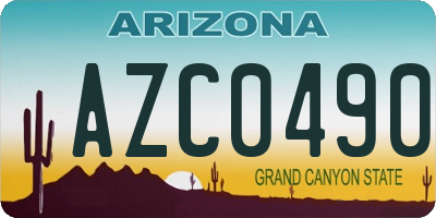 AZ license plate AZC0490