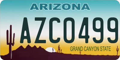 AZ license plate AZC0499
