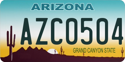 AZ license plate AZC0504