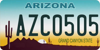 AZ license plate AZC0505