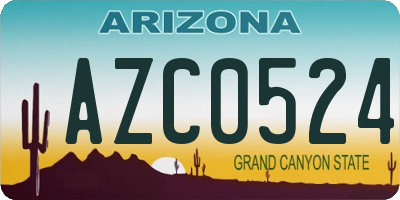 AZ license plate AZC0524
