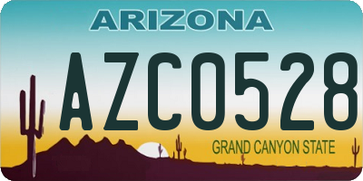 AZ license plate AZC0528