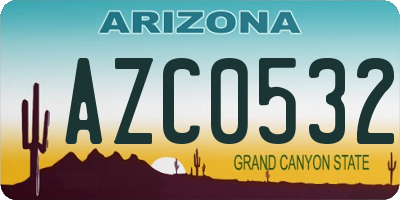 AZ license plate AZC0532