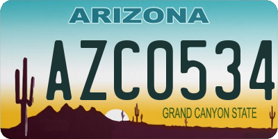 AZ license plate AZC0534