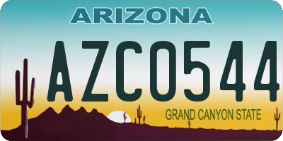 AZ license plate AZC0544