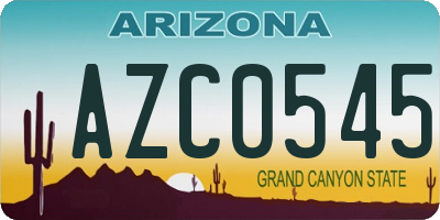 AZ license plate AZC0545