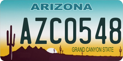 AZ license plate AZC0548