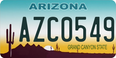 AZ license plate AZC0549