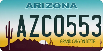 AZ license plate AZC0553
