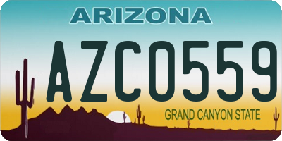 AZ license plate AZC0559
