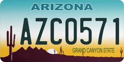 AZ license plate AZC0571