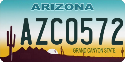 AZ license plate AZC0572