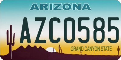 AZ license plate AZC0585