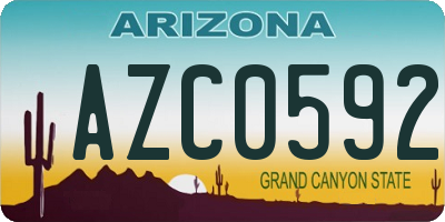 AZ license plate AZC0592