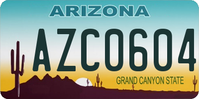 AZ license plate AZC0604