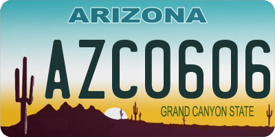 AZ license plate AZC0606