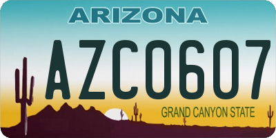 AZ license plate AZC0607