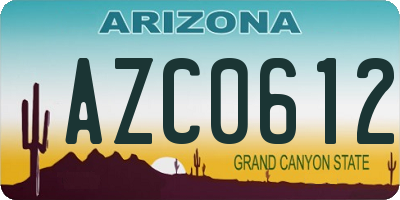 AZ license plate AZC0612