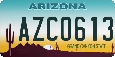 AZ license plate AZC0613