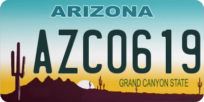 AZ license plate AZC0619