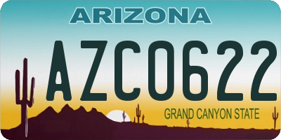 AZ license plate AZC0622
