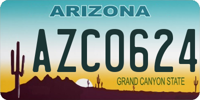 AZ license plate AZC0624