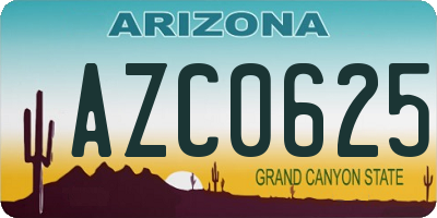 AZ license plate AZC0625