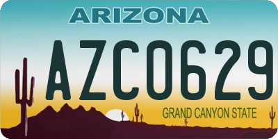 AZ license plate AZC0629