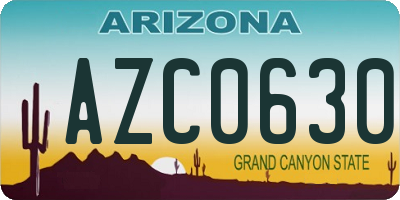AZ license plate AZC0630