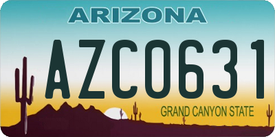 AZ license plate AZC0631