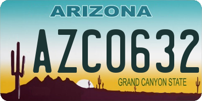 AZ license plate AZC0632