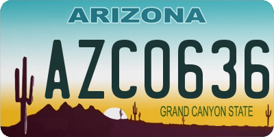 AZ license plate AZC0636