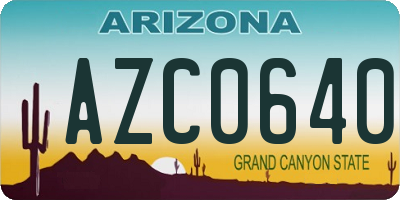 AZ license plate AZC0640