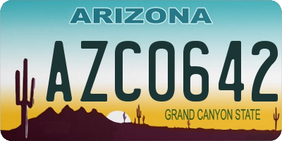 AZ license plate AZC0642