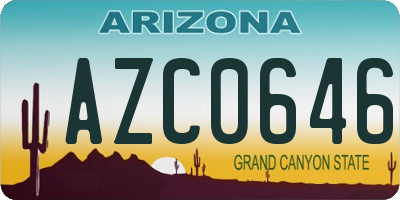 AZ license plate AZC0646