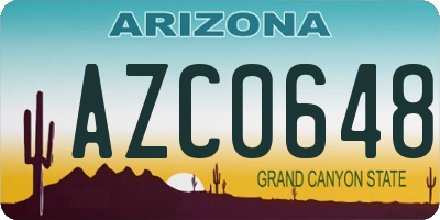 AZ license plate AZC0648