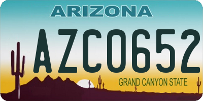 AZ license plate AZC0652