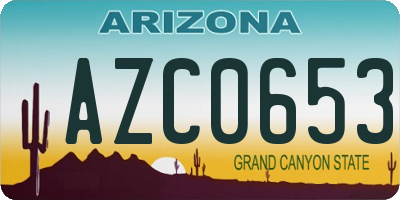 AZ license plate AZC0653