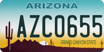 AZ license plate AZC0655