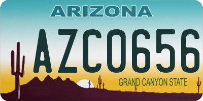 AZ license plate AZC0656