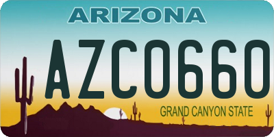 AZ license plate AZC0660