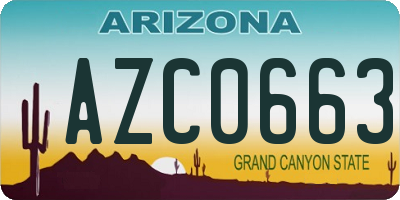AZ license plate AZC0663
