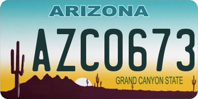 AZ license plate AZC0673