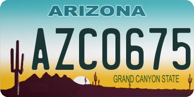 AZ license plate AZC0675