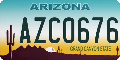 AZ license plate AZC0676