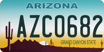 AZ license plate AZC0682