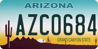 AZ license plate AZC0684