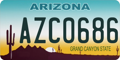 AZ license plate AZC0686