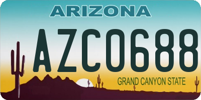 AZ license plate AZC0688